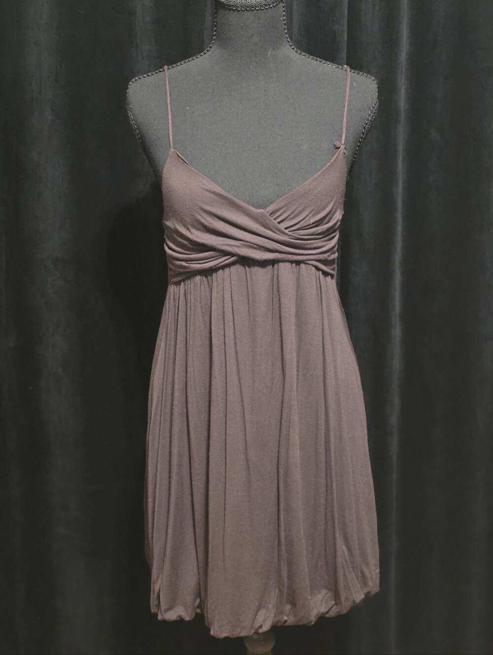 Twenty One Brown Draped Bubble Hem Cami Dress L